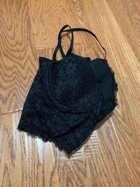 Garage Black Lace Longline Top